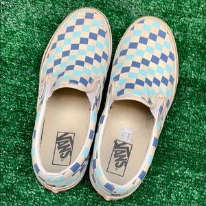 Blue checkered Vans
